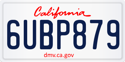 CA license plate 6UBP879