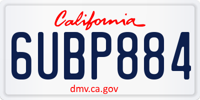 CA license plate 6UBP884