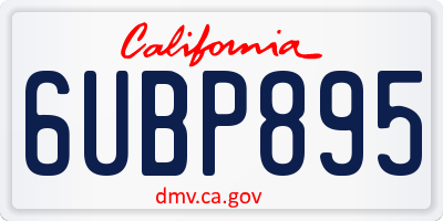 CA license plate 6UBP895