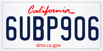 CA license plate 6UBP906