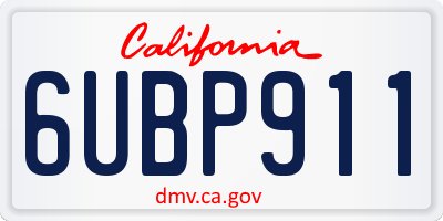 CA license plate 6UBP911