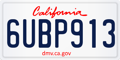 CA license plate 6UBP913