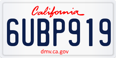 CA license plate 6UBP919