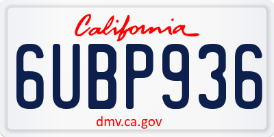 CA license plate 6UBP936
