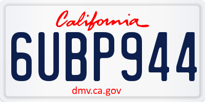 CA license plate 6UBP944
