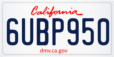 CA license plate 6UBP950
