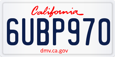 CA license plate 6UBP970