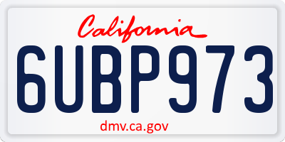 CA license plate 6UBP973