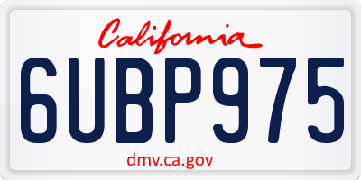 CA license plate 6UBP975