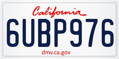 CA license plate 6UBP976