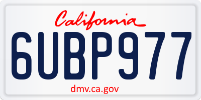 CA license plate 6UBP977