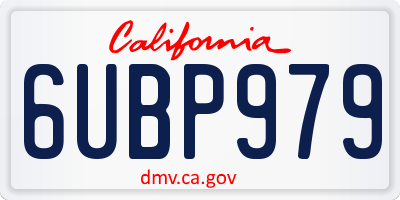 CA license plate 6UBP979