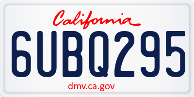 CA license plate 6UBQ295