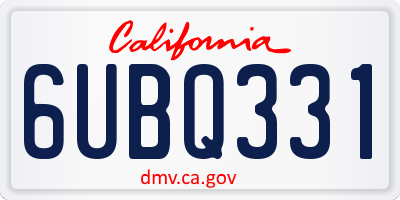 CA license plate 6UBQ331