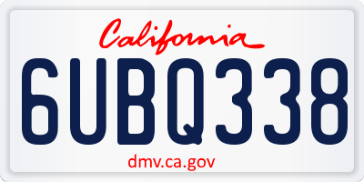 CA license plate 6UBQ338