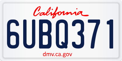 CA license plate 6UBQ371