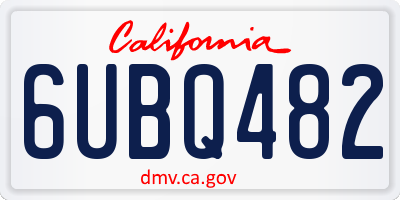 CA license plate 6UBQ482