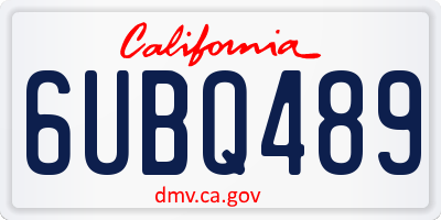 CA license plate 6UBQ489