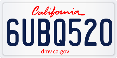 CA license plate 6UBQ520
