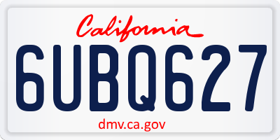 CA license plate 6UBQ627