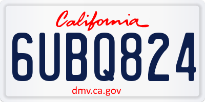 CA license plate 6UBQ824
