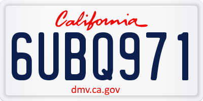 CA license plate 6UBQ971