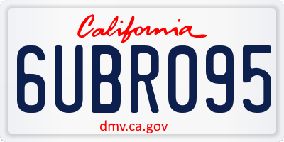 CA license plate 6UBR095