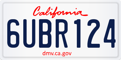 CA license plate 6UBR124
