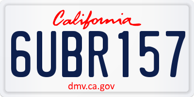 CA license plate 6UBR157