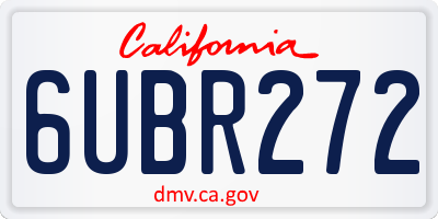 CA license plate 6UBR272