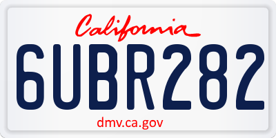 CA license plate 6UBR282