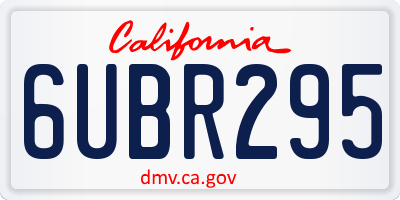 CA license plate 6UBR295