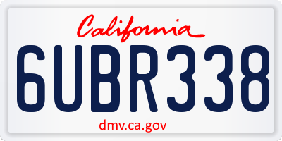 CA license plate 6UBR338