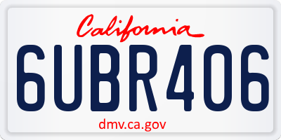 CA license plate 6UBR406