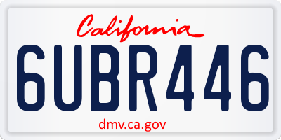 CA license plate 6UBR446
