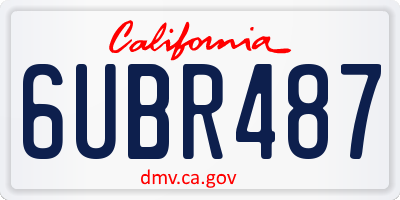 CA license plate 6UBR487
