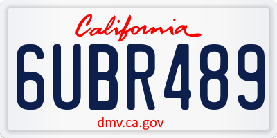 CA license plate 6UBR489