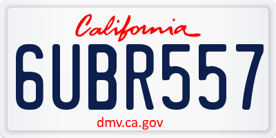 CA license plate 6UBR557