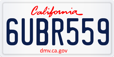 CA license plate 6UBR559