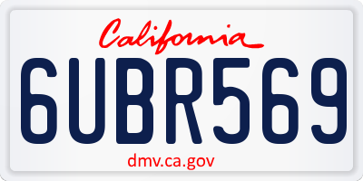 CA license plate 6UBR569