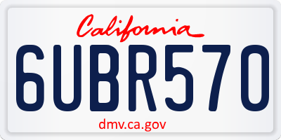 CA license plate 6UBR570