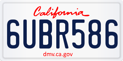 CA license plate 6UBR586