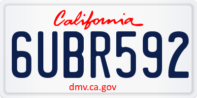 CA license plate 6UBR592