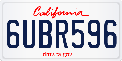 CA license plate 6UBR596