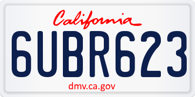 CA license plate 6UBR623
