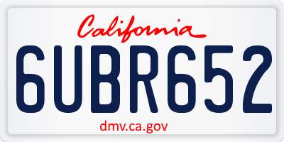 CA license plate 6UBR652