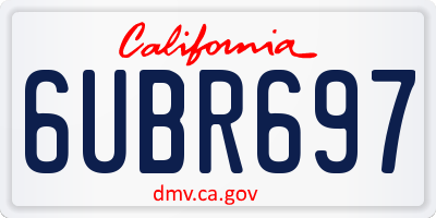 CA license plate 6UBR697