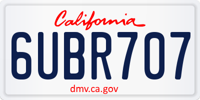 CA license plate 6UBR707