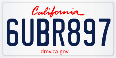 CA license plate 6UBR897