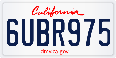 CA license plate 6UBR975